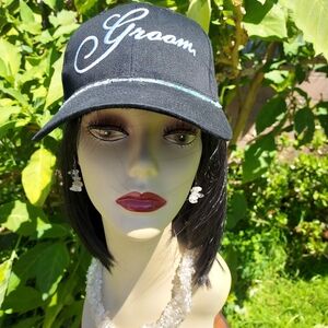 Black 'Groom' Embroidered Baseball Cap